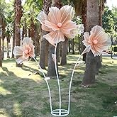 YOFNIRG Giant Flowers for Decoration,Wedding Reception Essential Decoration,5.6 Ft Big Artificial Silk Flower with Stems and Stands,Party Banquet Background Decor，Home Decor（Orange Champagne）