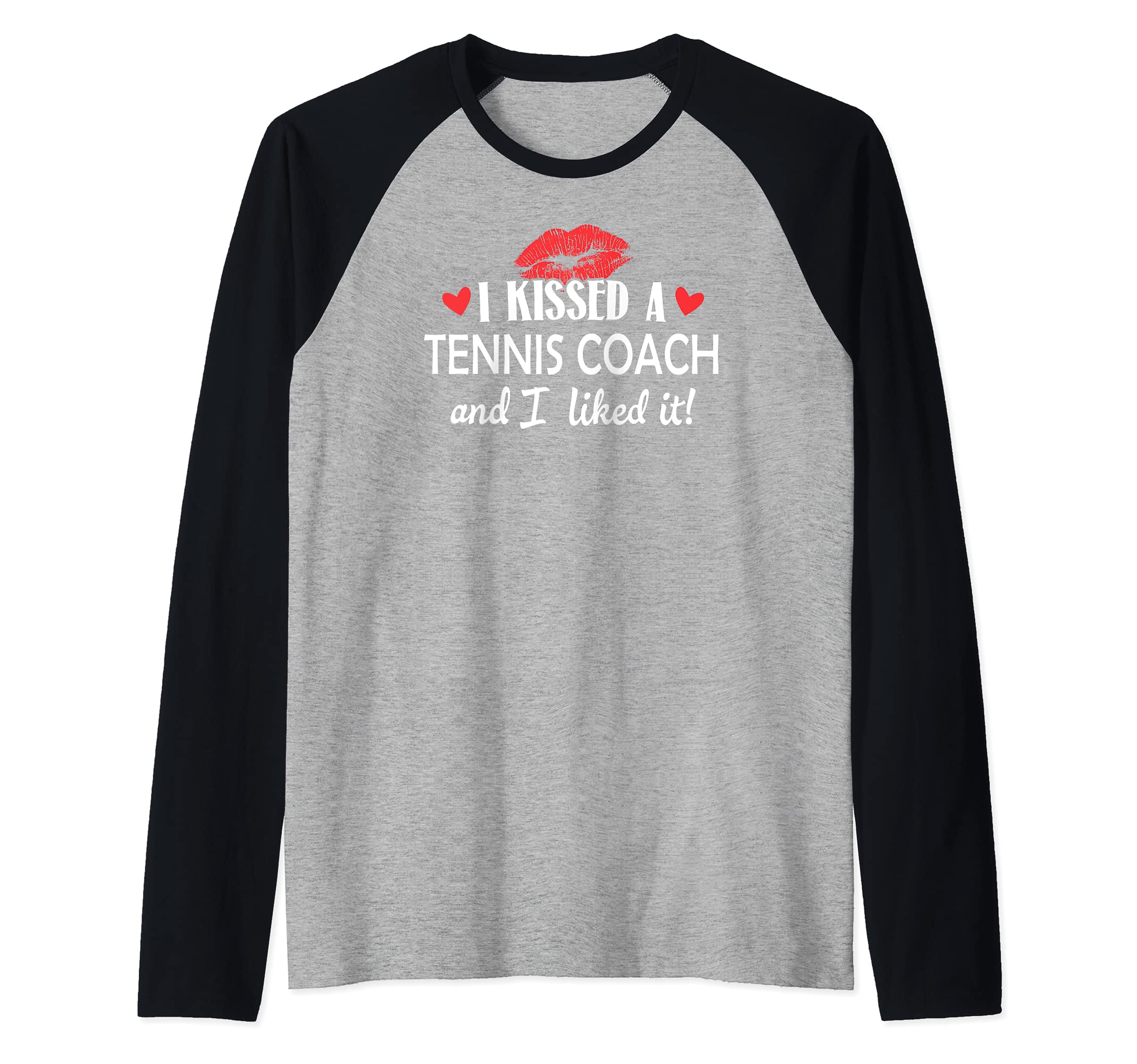 I Kissed a Tennis Coach Design Married Dating Anniversary G Raglan Baseball Tee