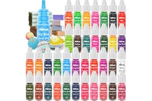 SIGWONG Bath Bomb Soap Dye - 36 Colors Concentrated Food Grade Skin Safe Liquid Based Colorant Vibrant Rainbow Coloring for Making DIY, Supplies Kit, Salt Crafting
