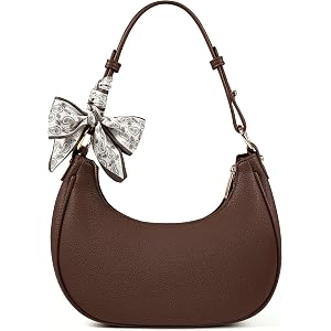 Shoulder Bag for Women Litchi Leather Underarm Purse Hobo Handbag