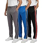 Real Essentials 3 Pack: Men’s Sweatpants – Athletic Track Pants with Pockets | Workout, Running & Lounge (Big and Tall)