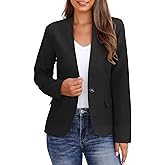 GRAPENT Women's Business Casual Pockets Work Office Blazer Back Slit Jacket Suit