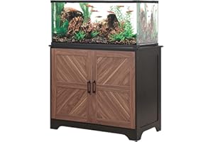 unipaws 20-40 Gallon Aquarium Stand, Fish Tank Stand with Storage Cabinet, Wooden Tank Stand for Turtle Tank, Reptile Terrari