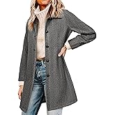 Simplee Womens Coat Fall Winter Long Jackets Single Breasted Lapel Collar Trench Coat