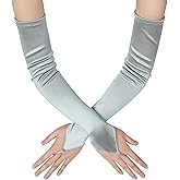 BABEYOND Long Opera Party 20s Satin Gloves Stretchy Adult Size Elbow Length