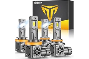 FAHREN H11 9005 𝗟𝗘𝗗 Bulbs Combo, [𝗕𝗿𝗶𝗴𝗵𝘁𝗲𝘀𝘁 & 𝟱𝘁𝗵-𝗚𝗲𝗻] 170,000LM 14X Ultra Brighter,True Plug-N-Play H9 H8 HB3 Fog Light Bulbs, 1:1 Same Size, Canbus Ready, No Polarity, Pack of 4