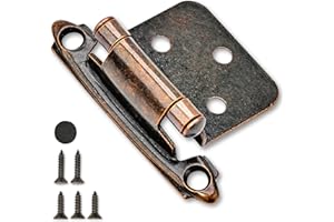 OMANSKO 50 Pack 25 Pairs 1/2" Overlay Cabinet Door Hinges - Oil Rubbed Bronze Self Closing Hinges