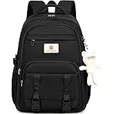 Hidds College Backpack Laptop Backpacks 15.6 Inch for Men Women Elementary Middle High School Book Bag For Teens Girls Boys Student Anti Theft Travel Daypack Large Bookbags-Black