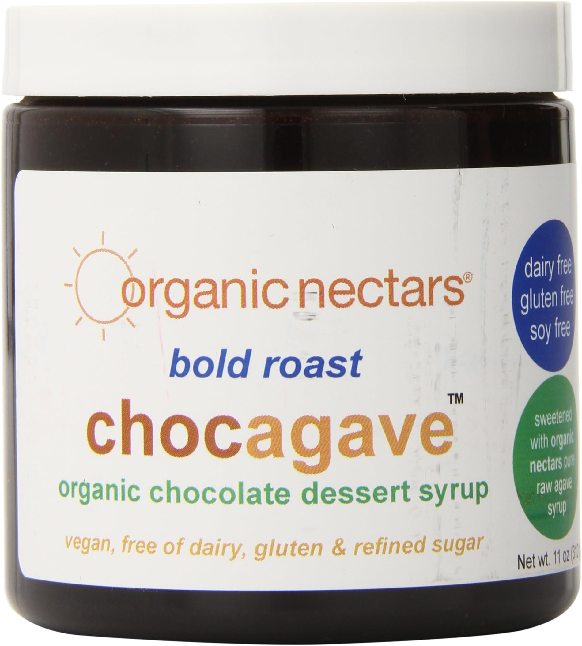 Organic Nectars Organic Bold Roast Chocagave Dessert Syrup, 11-Ounce Jars (Pack of 3)
