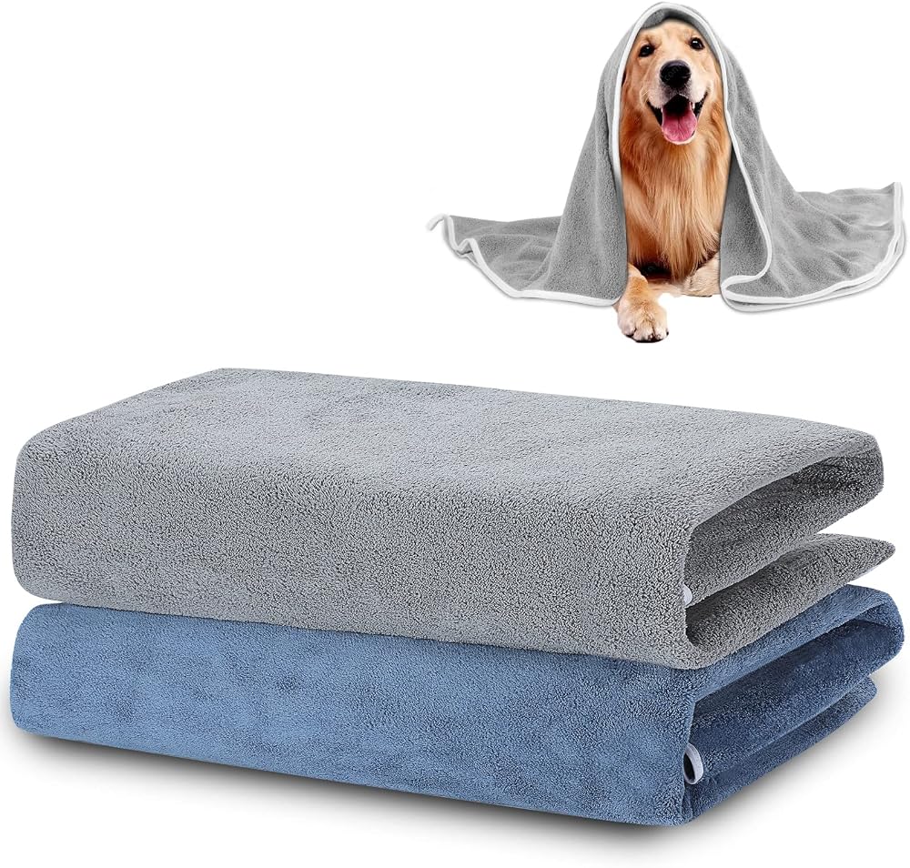 TAIYUNWEI 2Pack Microfiber Pet Towels 100x70 cm Fast Dry Soft Premium