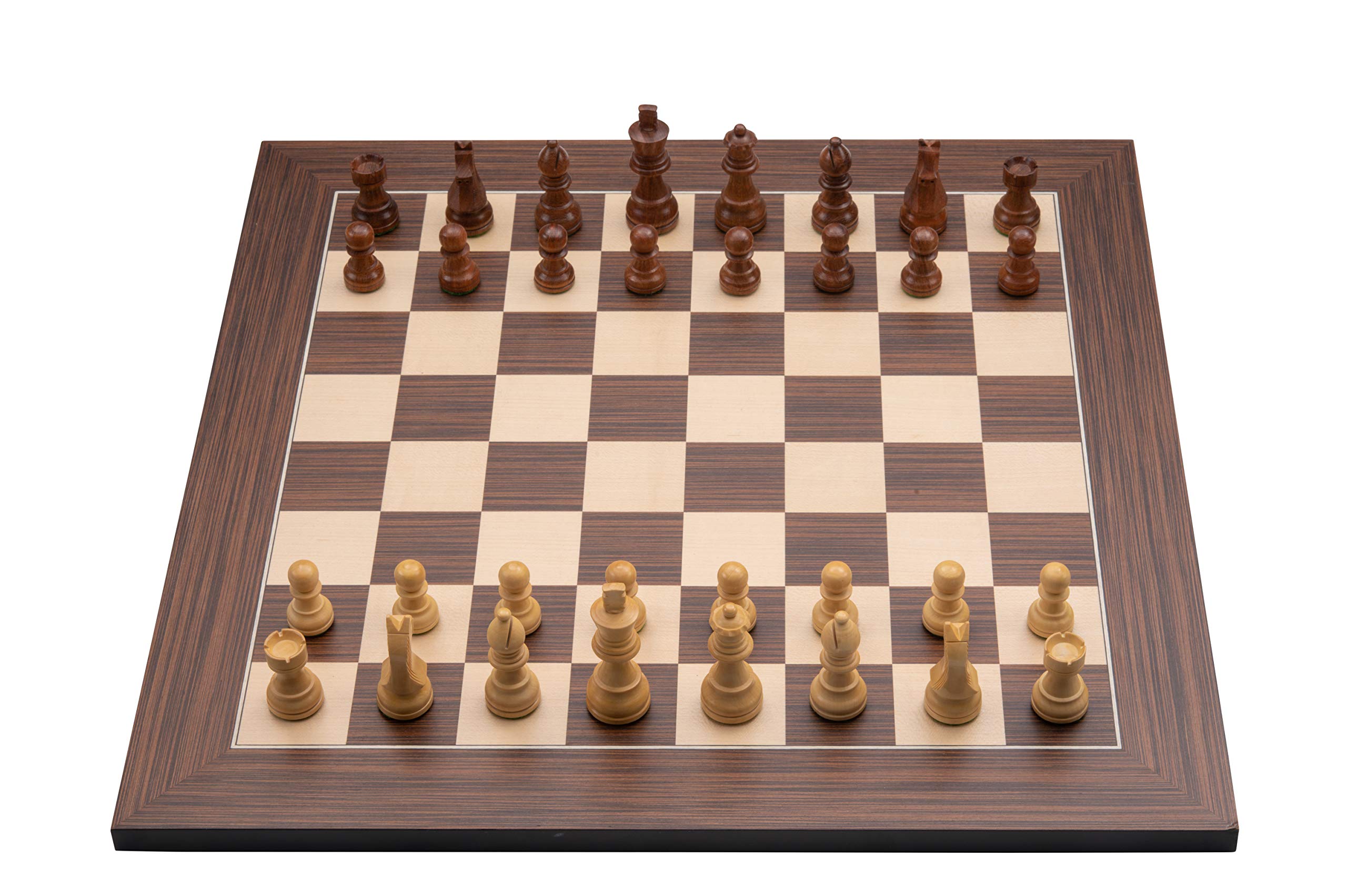 Engelhart - 170491 - Luxury inlaid Wooden Chess Set - Chessboard Maple and/or Walnut + Chess pieces in Wodden Case (40 cm, Brown) — image 1