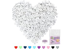 Gionlion 4000 Pcs White Clay Beads Bracelet Making kit,6mm Polymer Heishi Beads for Jewelry Making,Preppy Aesthetic Flat Beads for Bracelets Necklace Jewelry Making,DIY Crafts Gifts for Girls Kids