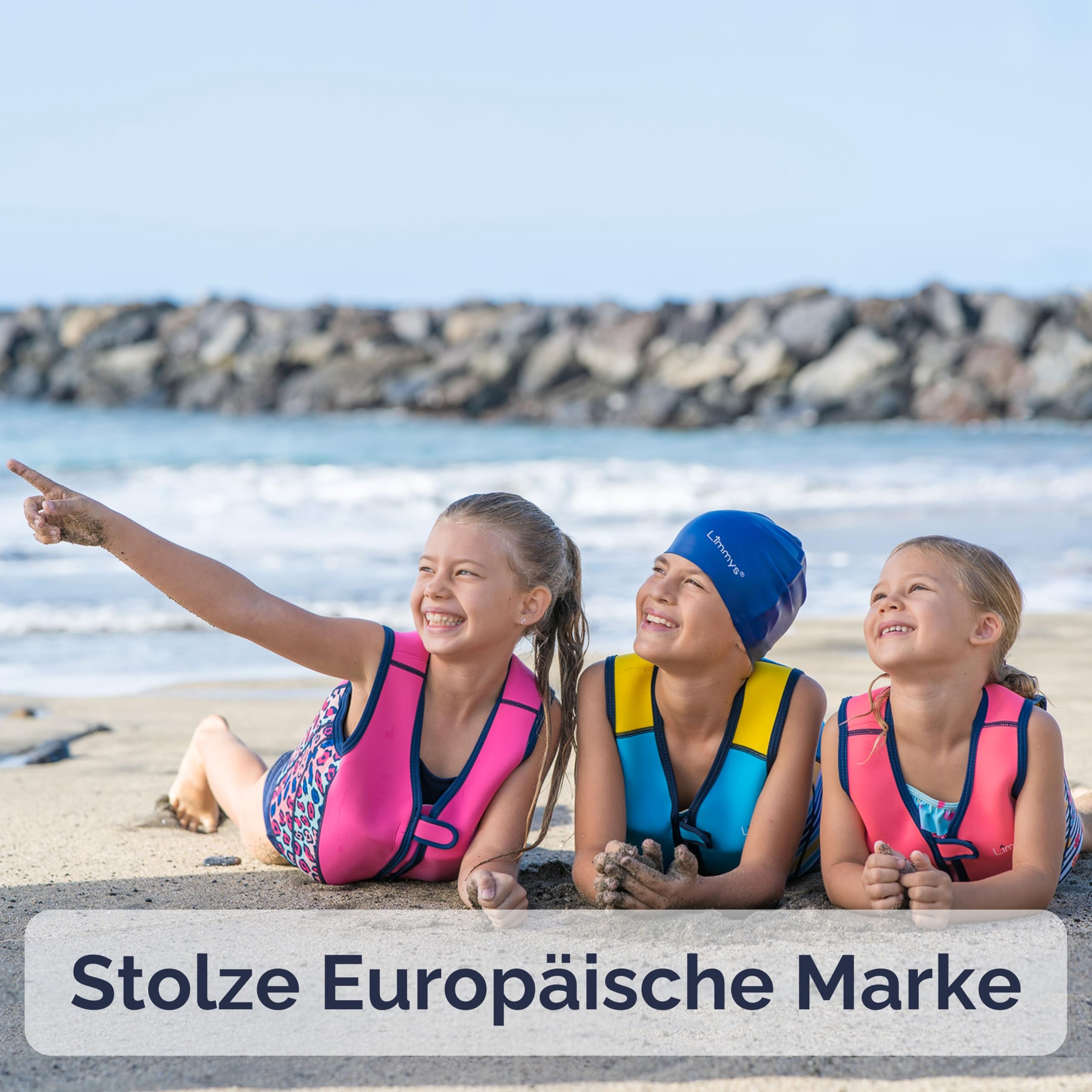 Limmys Schwimmweste für Kinder – Schwimmhilfe mit verstellbarem Auftrieb, Testsieger bei Vergleich.de, weicher Neopren-Komfort, sichere und robuste Verarbeitung, mit Transportbeutel 8