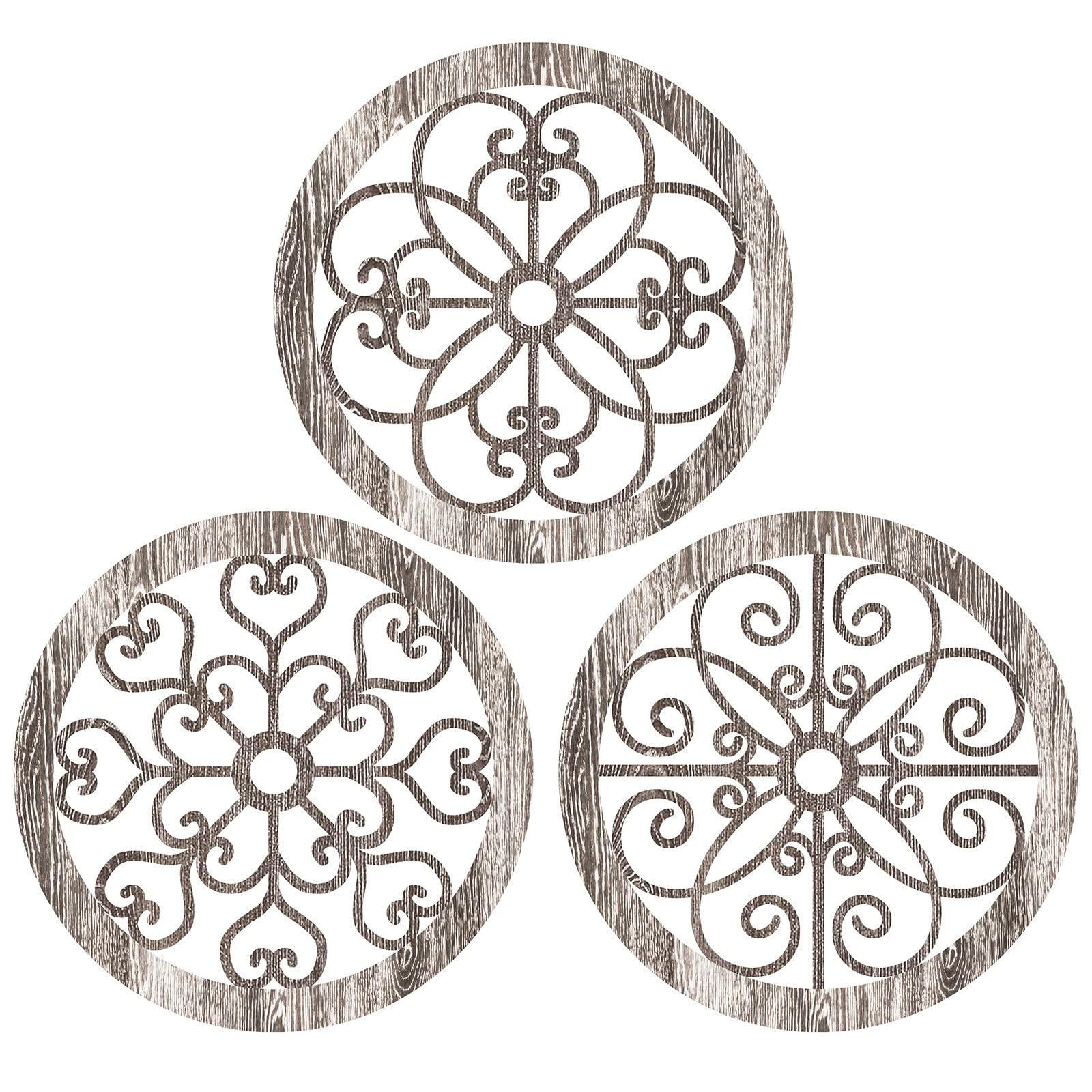 Photo 1 of Blulu 3 Pieces Thicken Rustic Wall Decor Farmhouse Wall Art Decor Wood Hanging Decoration for Living Room Bedroom Home Indoor Outdoor Office(Popular Style)