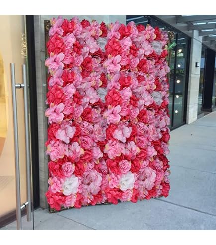 12 Panneaux Muraux Fleurs Artificielles Rouges 3D - Déco Murale En Soie Pour Mariage, Cuisine, Chambre