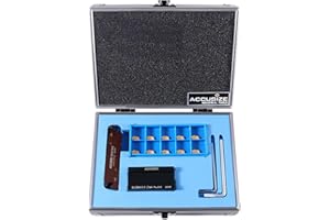 Accusize Industrial Tools 1/2'' Self-Lock Block Sltbn12-2 with 10 Pcs Gtn-2 Carbide Inserts and 1 Pc 0.087'' - 0.094'' Width Ncih19-2 Blade, 2410-0012