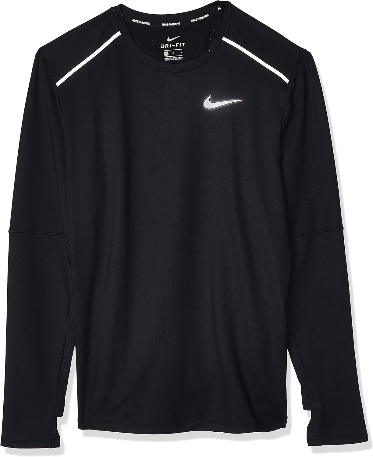 nike men's element crew running long sleeve tee