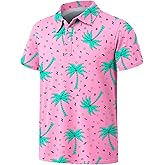 Boys Polo Shirt Golf Short Sleeve Performance Dry Fit Stretch School Uniform Shirts for Boys 7-14 Years