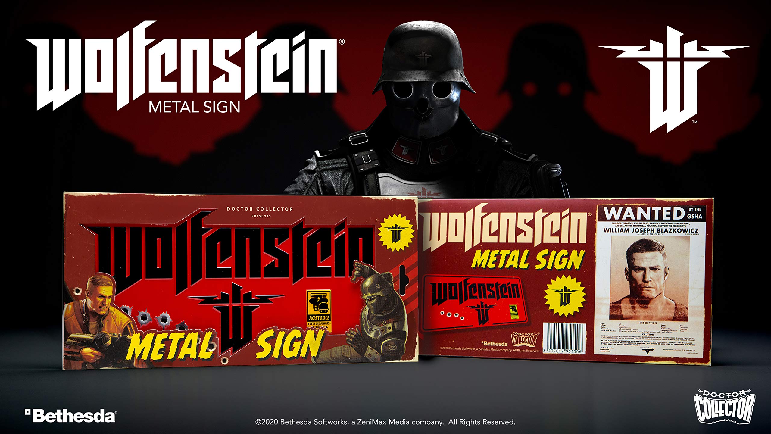 Doctor Collector Wolfenstein The New Colossus Metal Sign