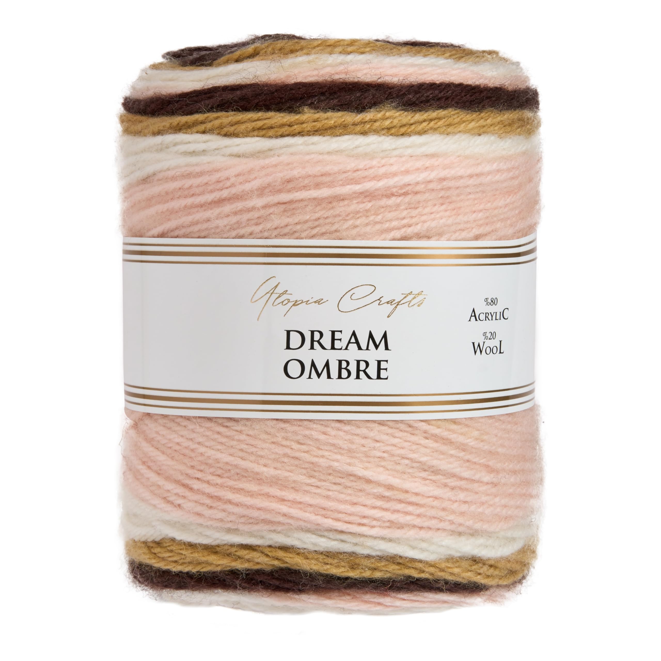 Utopia Crafts Dream Ombre Aran Multicolour Brushed Knitting and Crochet Yarn, 150g (Safari Combo)