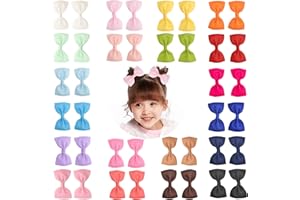 Prohouse 40 PCS 3" inches Baby Girls Ribbon Hair Bow Clips Barrettes For Girl Teens Kids Babies Toddlers