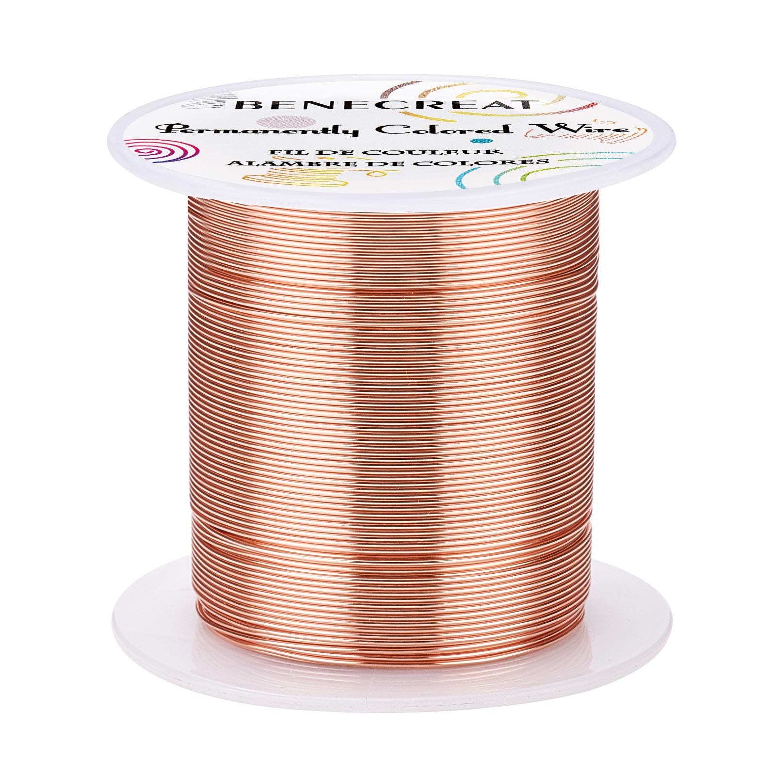 BENECREAT 22Gauge(0.6mm) Copper Wire Jewelry Wire 50m Tarnish Resistant Copper Beading Wire for Crafts Beading Jewelry Making