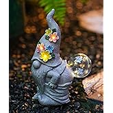 Acgarten Solar Funny Garden Gnome Statue: Outdoor Sculpture Lights for Yard Lawn Porch Balcony Patio Home Decor - Birthday Gardening Gifts for Women Mom Grandma