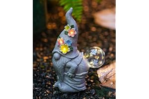 Acgarten Funny Garden Gnome Statue: Outdoor Figurine Lights for Home Yard Lawn Porch Balcony Patio - Gardening Chrismtas Gifts for Women Mom Grandma