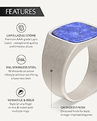 RTZN® Lapis Lazuli Ring for Men — Premium Silver
