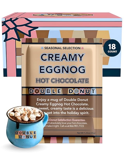 DOUBLE DONUT COFFEE CREAMY EGGNOG HOT CHOCOLATE MIX...