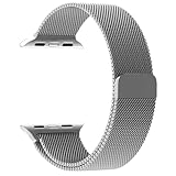 Yearscase Apple Watch Band 42MM Milanese Fully Magnetic Closure Clasp Mesh Loop Stainless Steel iWatch Band Replacement Wrist Bracelet Strap for Apple Watch Series 1 Series 2 Sport&Edition (Silver)