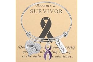 Gzrlyf Purple Ribbon Awareness Bracelet Domestic Violence Survivor Gifts Pancreatic Cancer Survivor Gifts