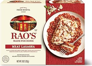 Rao's Homemade Made for Home Meat Lasagna Frozen Meal, 9oz, All Natural Premium Quality Frozen Pasta, No Preservatives, No Ar