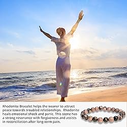 Rhodonite Gem Semi Precious Beads Bracelet