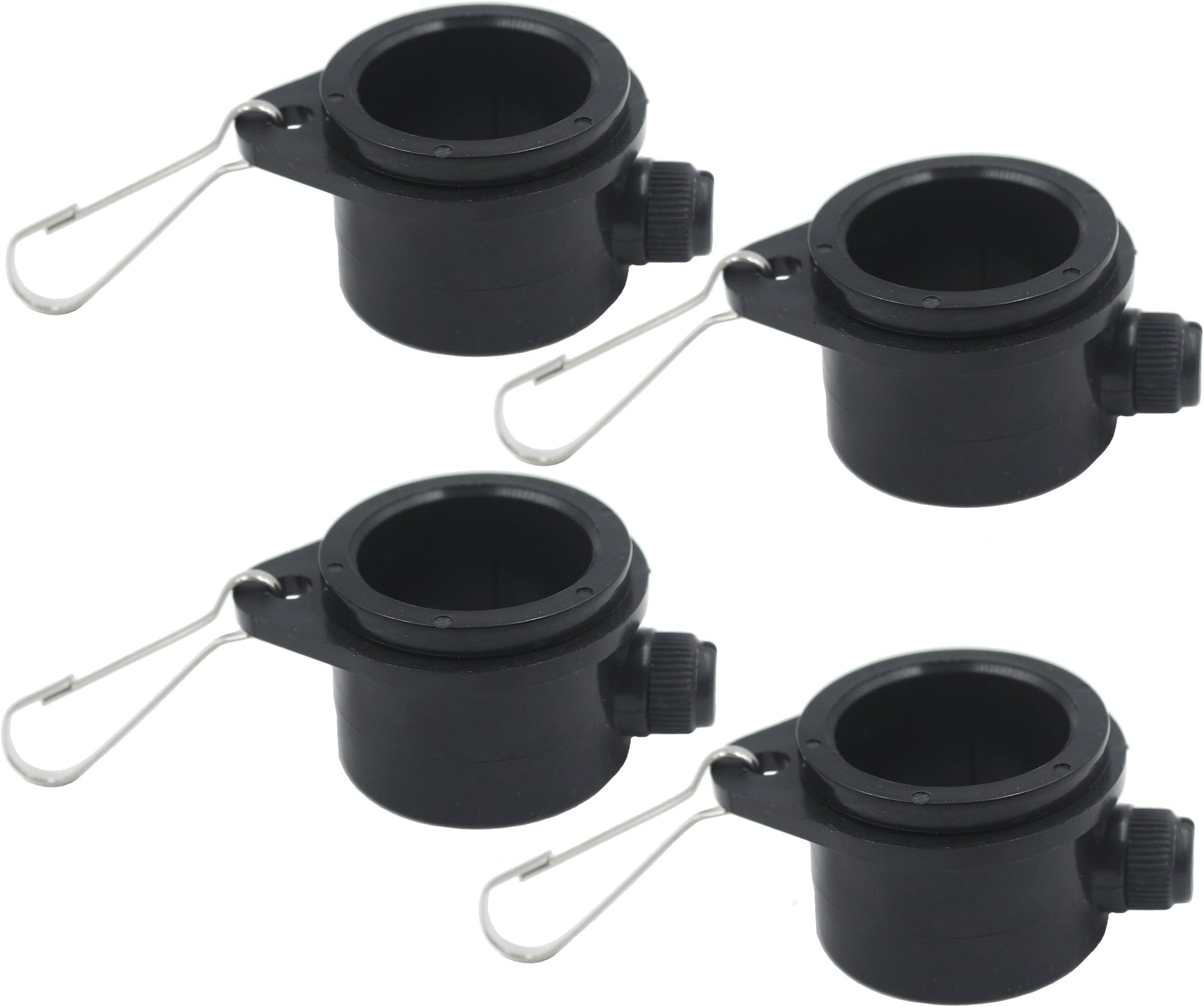 Free Rotating Flag Pole Mounting Rings - for 1 Inch Diameter Flagpole (Black, Pack of 4)