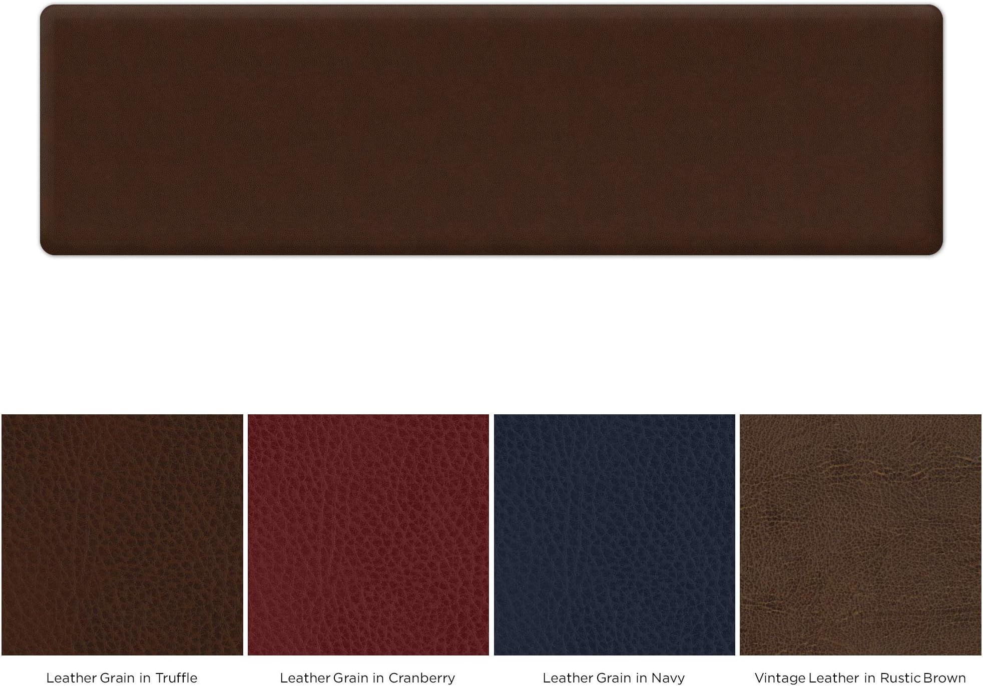 GelPro Anti Fatigue Nonslip Mat: Hard Floor Utility Mats for Garage, Patio and Kitchen - 20" x 72" x .5" - Leather Grain Truffle