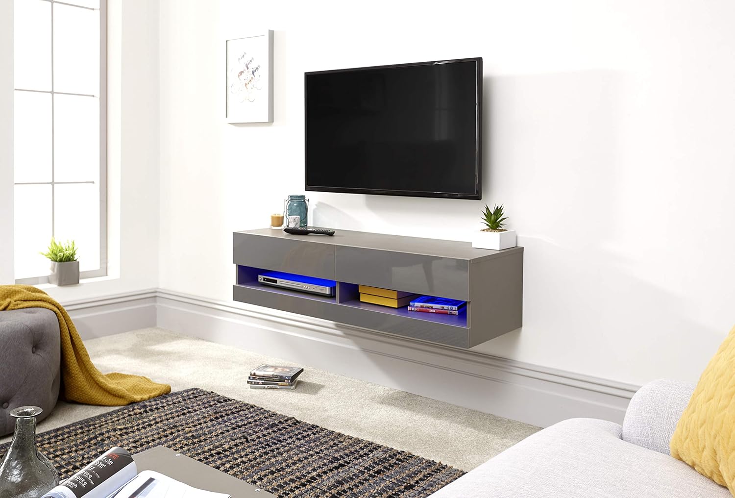 Galicia Wall Mounted Gloss TV Unit with LED 120 Amazon.co.uk