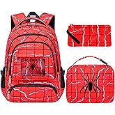FunnyGifts Kids Backpacks with Lunch Box for Boys School Bookbag with Lunch Bag for Elementary Kindergarten Preschool Backpacks Mochila Para Niños 4 5 6 7 8 9 10 11 12