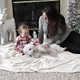 Bedsure Fleece Throw Blanket 130x150 cm Ivory Soft Warm Sofa Bed view 8
