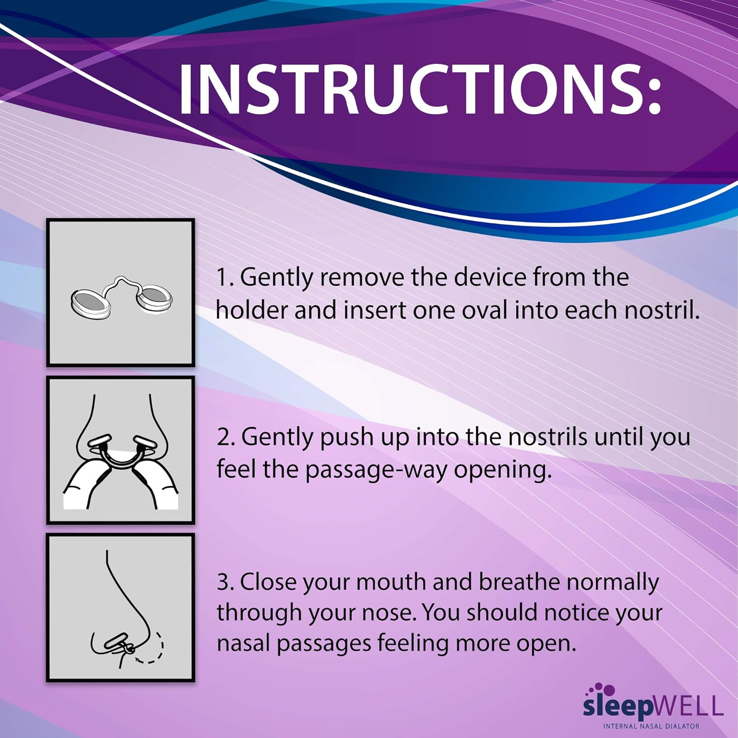 Sleepwell Sleep/Snore Internal Nasal Dilator for Snoring Relief, Congestion Relief, Restful Sleep, Restorative Sleep, Increase Airflow, Soft, Comfortable, Latex Free, Drug Free, Nasal Strips, 12Count: Health & Personal Care