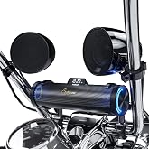 GoHawk Bluetooth Motorcycle Speakers Waterproof 8-Speaker Motorcycle Radio | 600W Aluminum Sound Bar, 4.25 Inch External Speakers, LED light, FM Radio/USB/AUX, Remote Control, Perfect for Harley ATV
