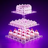 PinCute Acrylic Cupcake Stand, 3 Tier Cupcake Tower