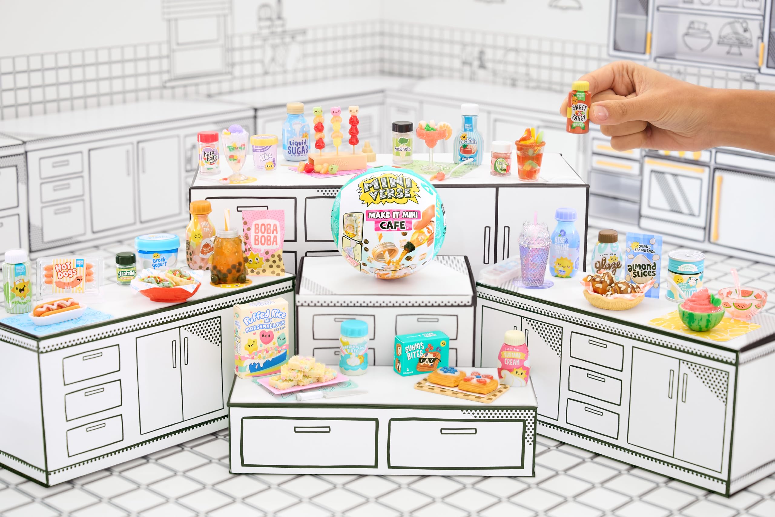 MGA's Miniverse Make It Mini Cafe Series 4, Mini Collectibles - Blind Pack, DIY, Resin Play, Replica Food, NOT Edible, Collectors, 8+