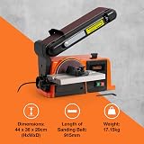 VonHaus Benchtop Belt Disc Sander 100x915mm 150mm Disc Cast Iron Dust Port view 6