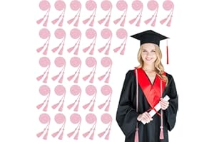 Woanger 30 Pcs 2025 Graduation Cords 67 Inch Braided Honor Cord with Tassels for College Graduation Students Bachelor Master Doctor Grad Decor(Pink)