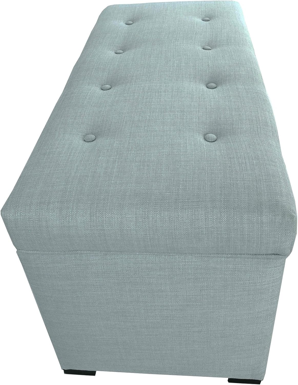 MJL Furniture Designs Angela Collection Button Tufted Upholstered Lift Top Medium Sized Bedroom Chest Storage Trunk, HJM100 Series, Sea Mist: Furniture & Decor