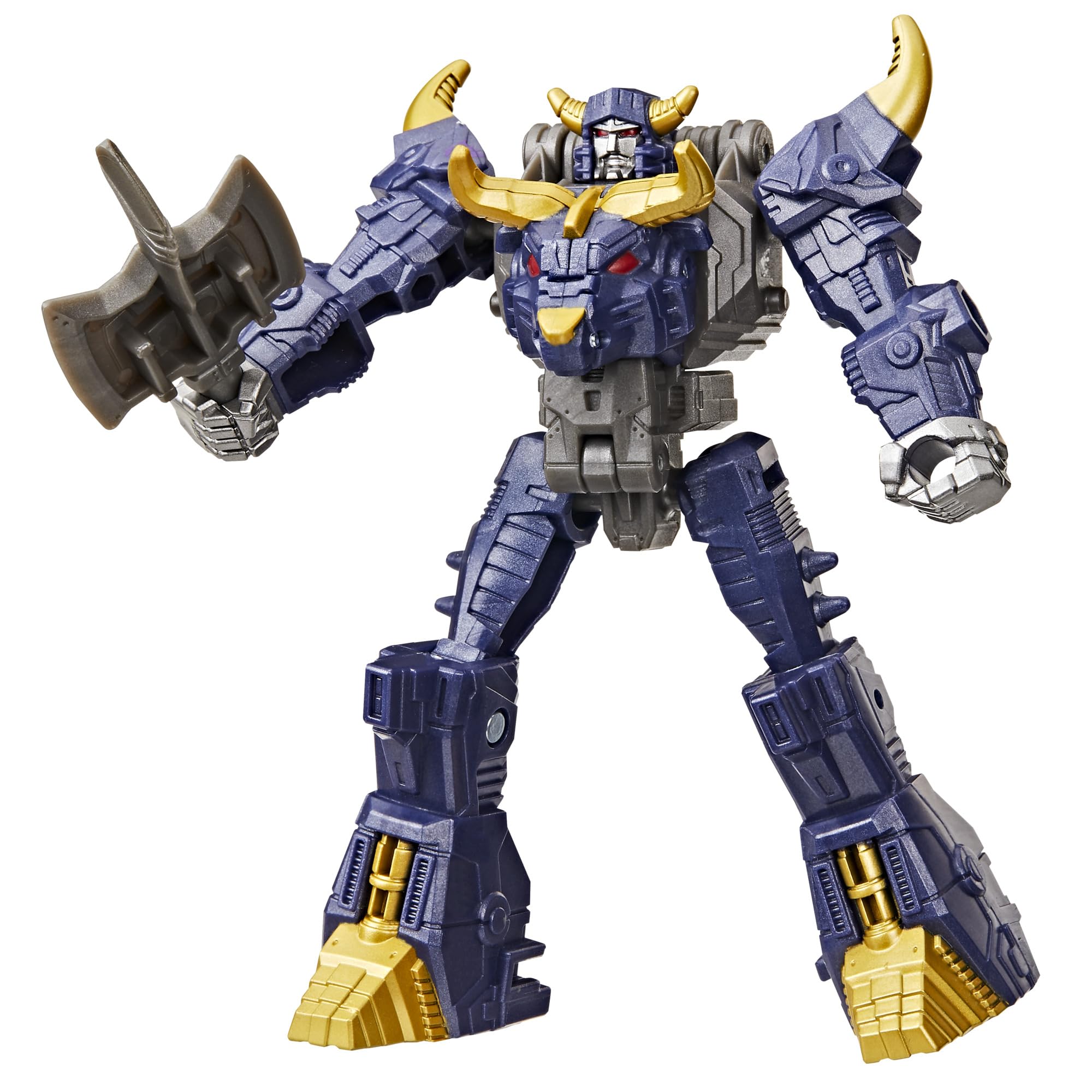 Transformers CYBERWORLD Megatron Cyber Changers 4-Inch Action Figure, Quick Change to Bull Mode, Robot Toys for Boys and Girls 6 and Up