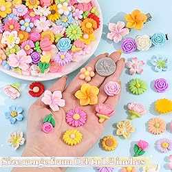 100Pcs Flowers Slime Charms Assorted Cute Decoden