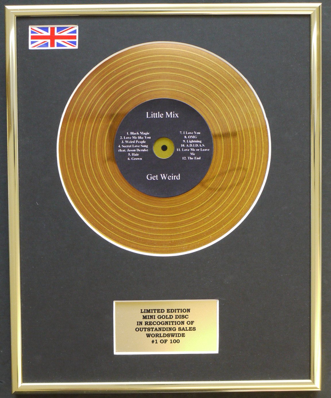Limited Edition mini gold disc Display LITTLE MIX/MINI GOLD DISC DISPLAY/LIMITED EDITION/COA/GET WEIRD