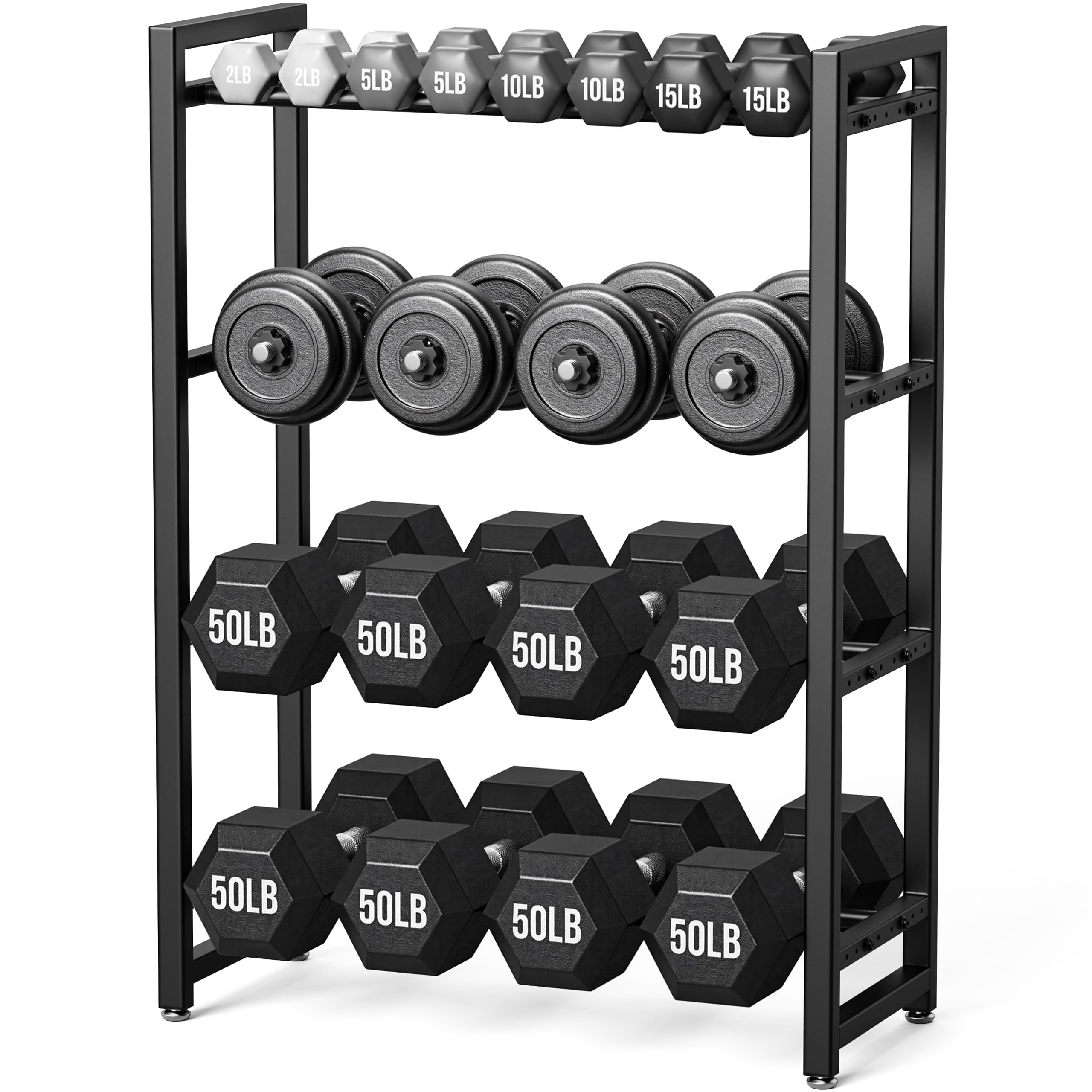 1100 lb Capacity, 4 Tier Dumbbell Rack, Weight Rack for Home Gym Image